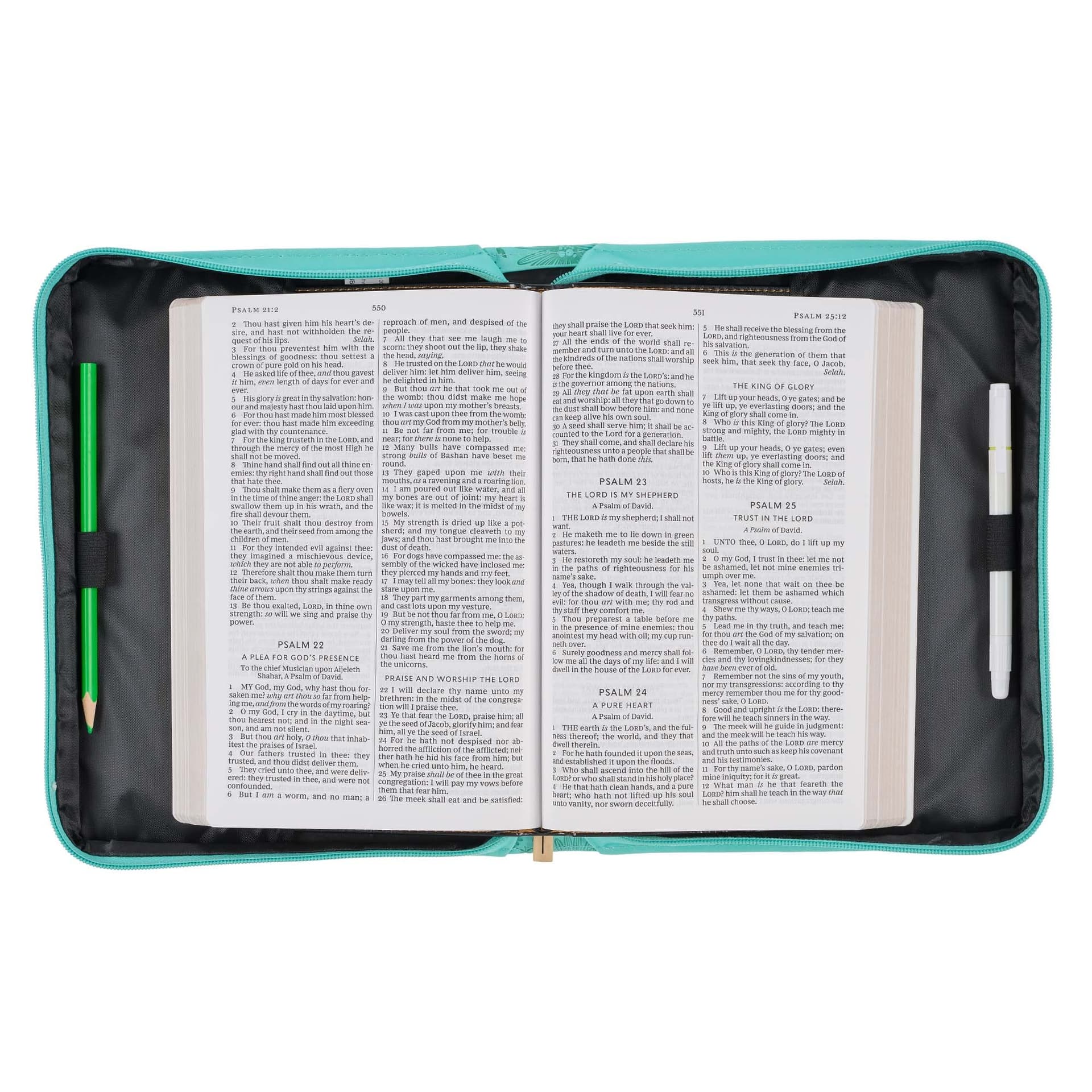 Large Bible Cover Fashion Turquoise Be Still & Know Ps 46:10 - 5