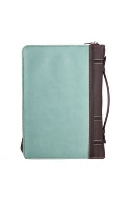 Large Bible Cover Fashion Teal Brown Blessed Luke 1:45 thumbnail 2