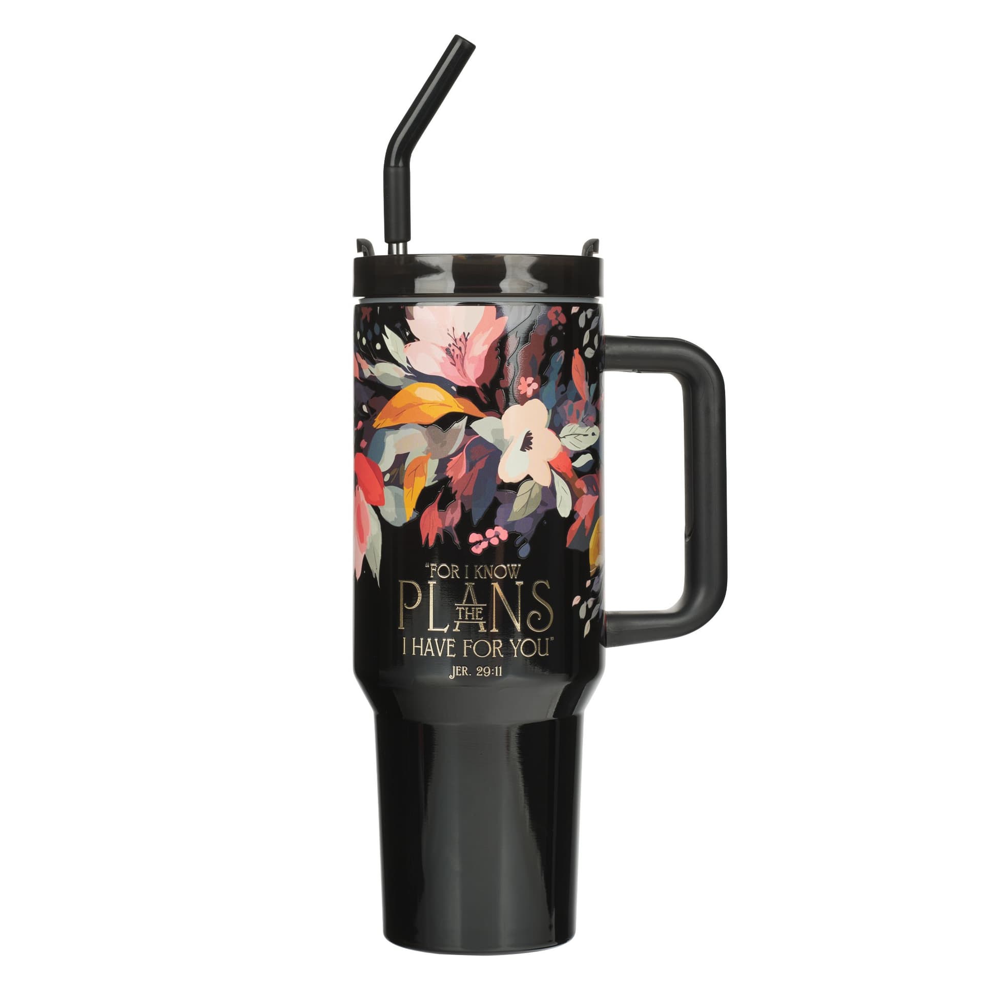 Tumbler w straw SS Black Jer 29:11 - 1