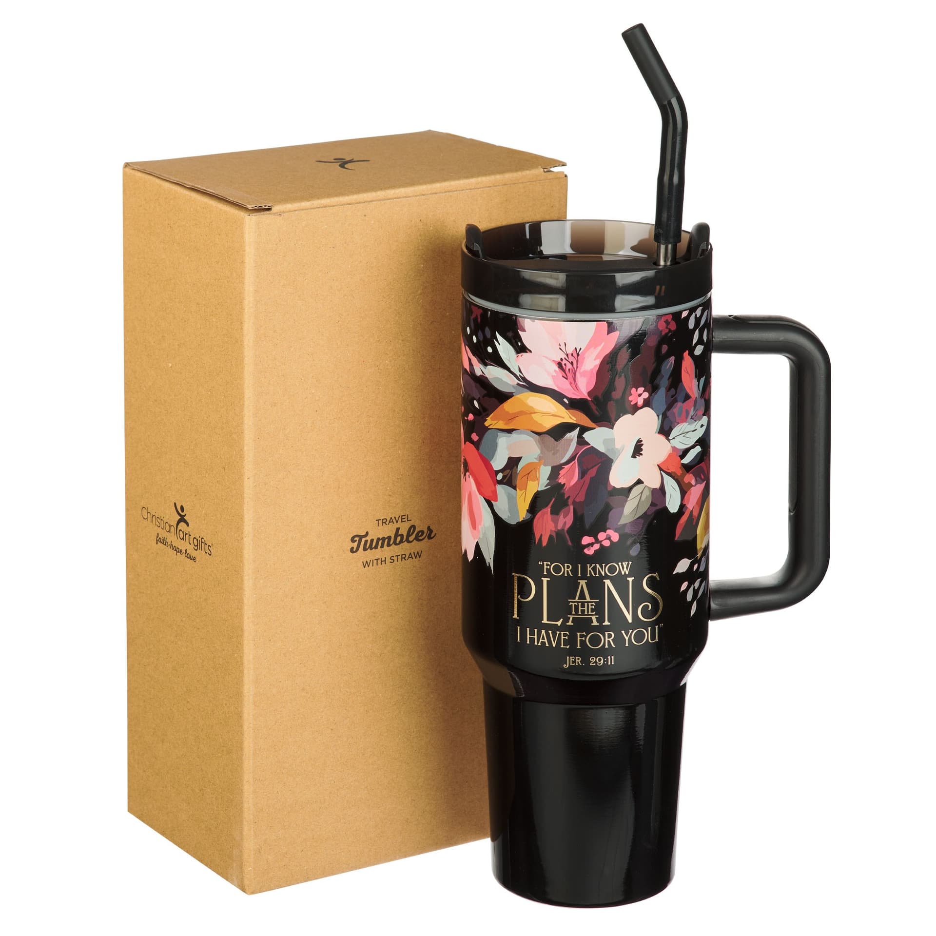 Tumbler w straw SS Black Jer 29:11 - 3