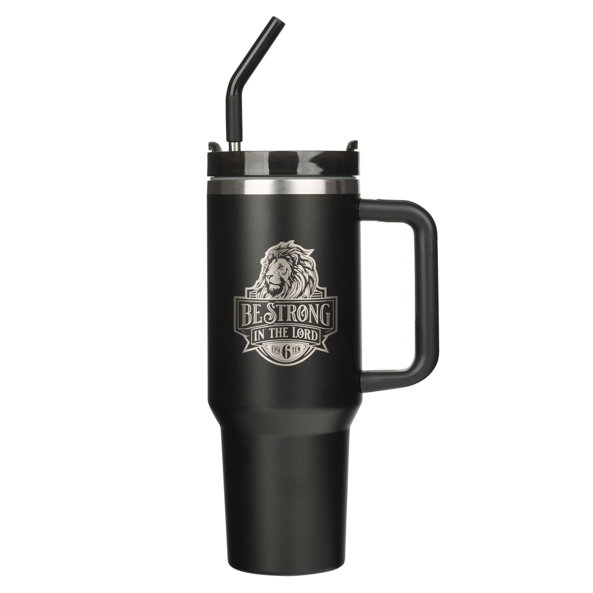 Tumbler w straw SS Black Eph 6:10 - 1