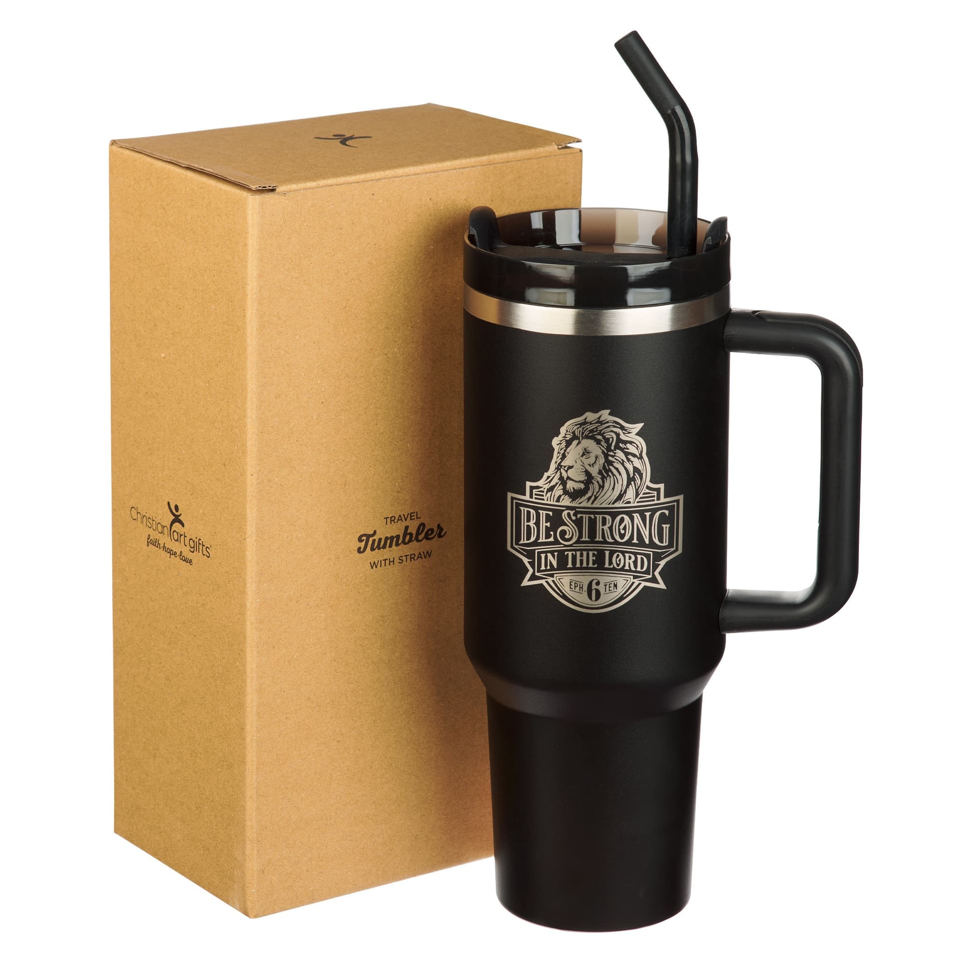 Tumbler w straw SS Black Eph 6:10 - 3