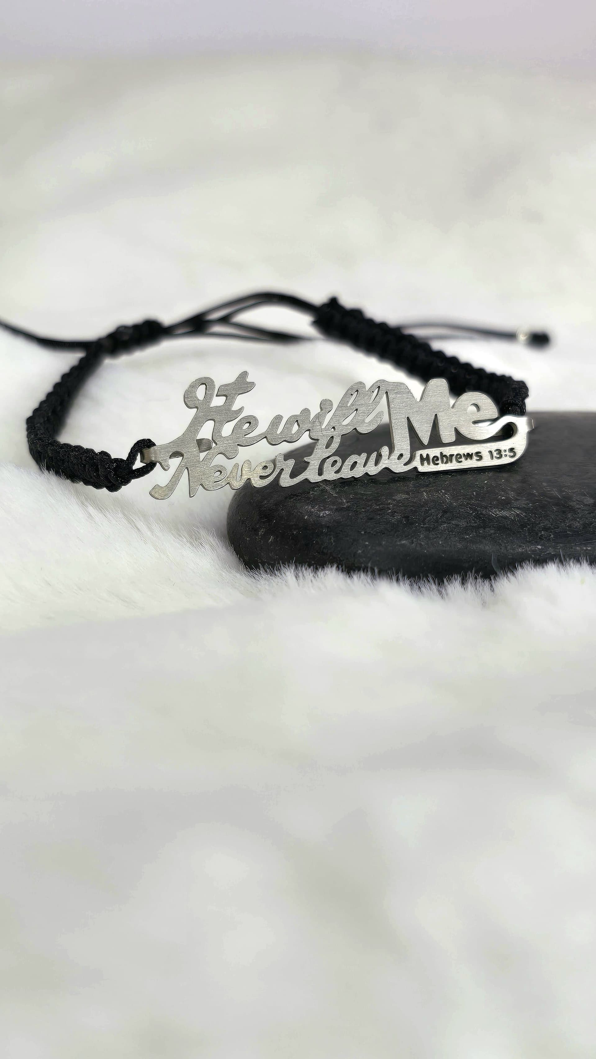 HE WILL NEVER LEAVE ME BRAIDED BRACELET - 1