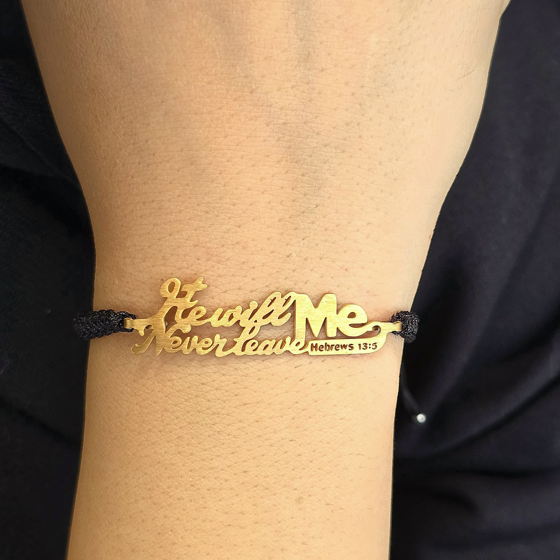 HE WILL NEVER LEAVE ME GOLD PLATED BRAIDED BRACELET - 2