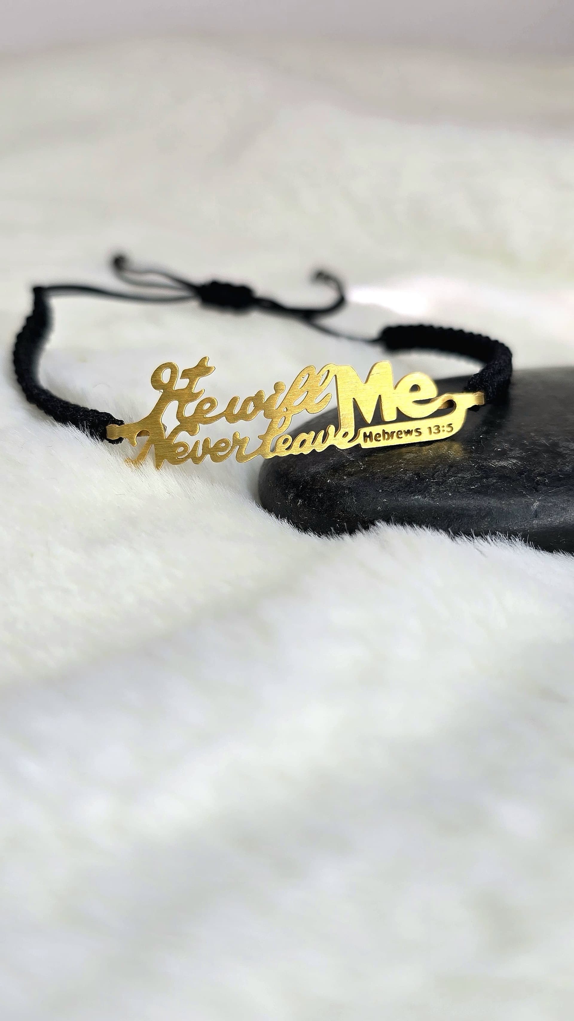 HE WILL NEVER LEAVE ME GOLD PLATED BRAIDED BRACELET - 1