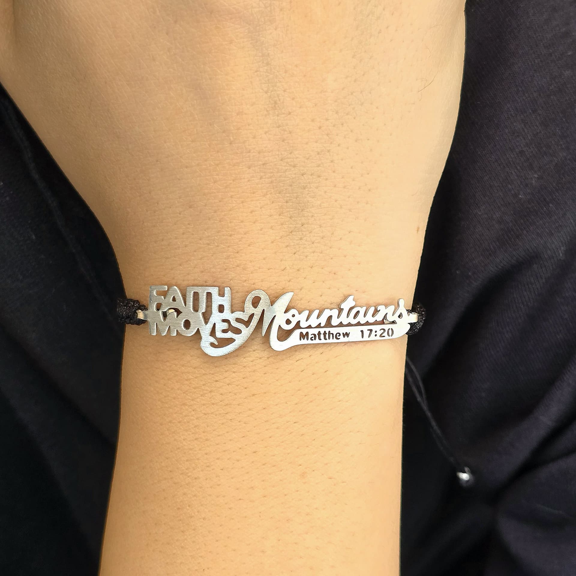 FAITH MOVES MOUNTAINS BRAIDED BRACELET - 2