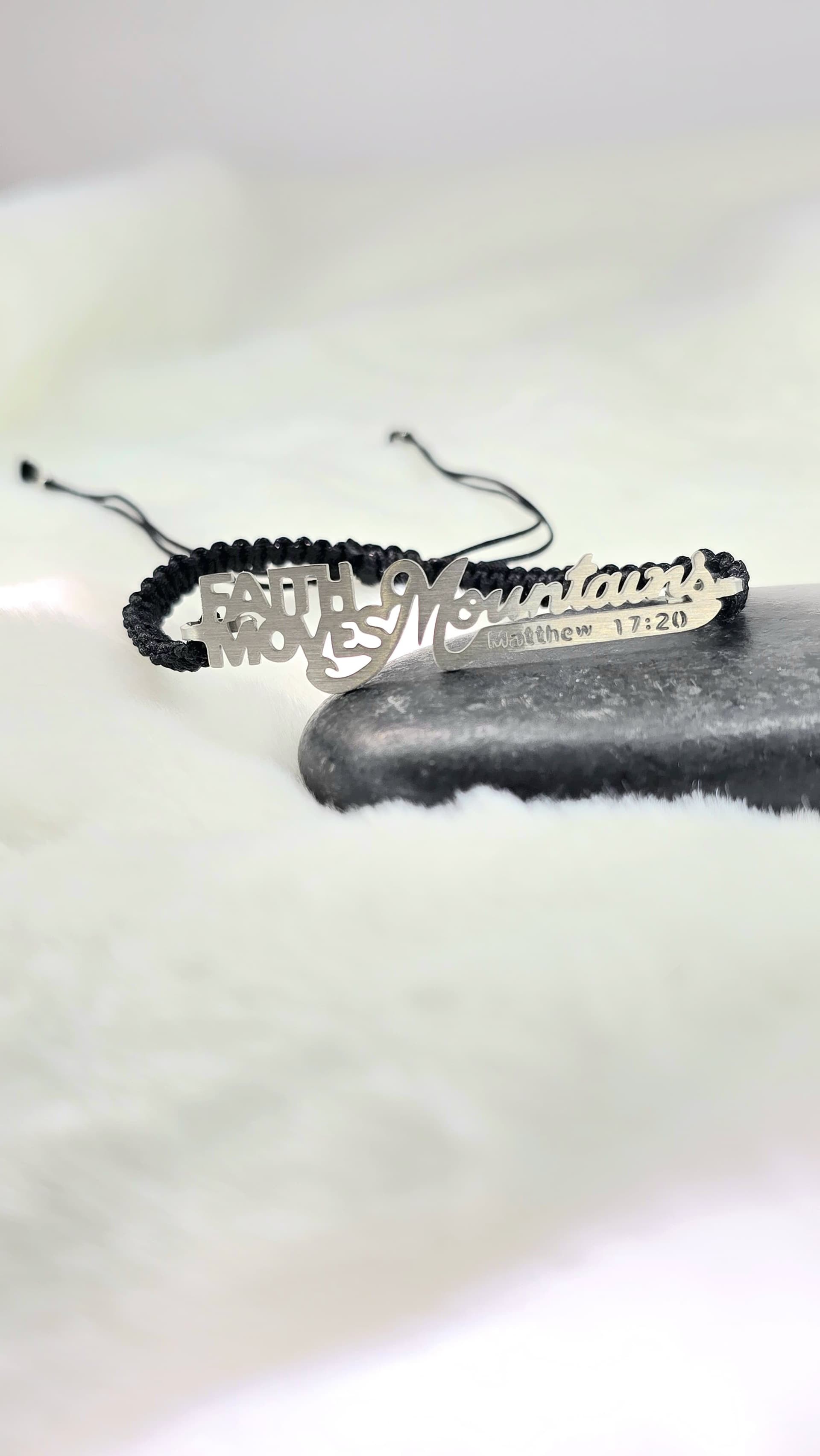 FAITH MOVES MOUNTAINS BRAIDED BRACELET - 1
