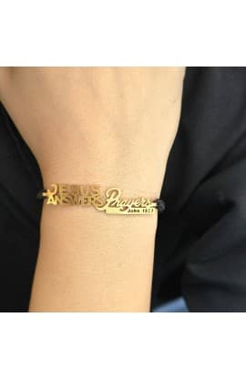 JESUS ANSWERS GOLD PLATED BRAIDED BRACELET thumbnail 2