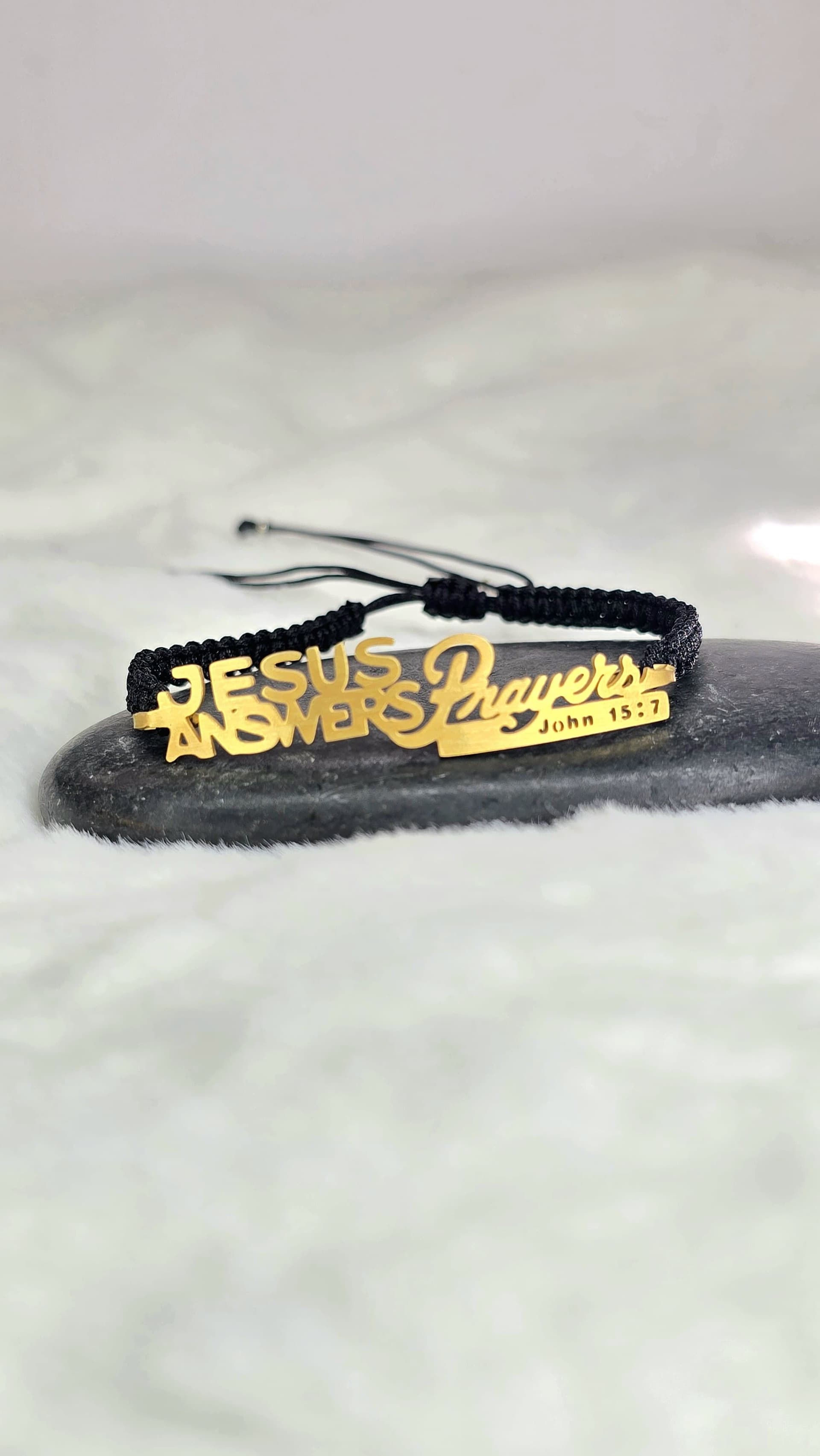 JESUS ANSWERS GOLD PLATED BRAIDED BRACELET - 1