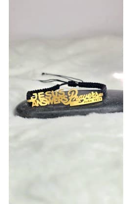 JESUS ANSWERS GOLD PLATED BRAIDED BRACELET thumbnail 1
