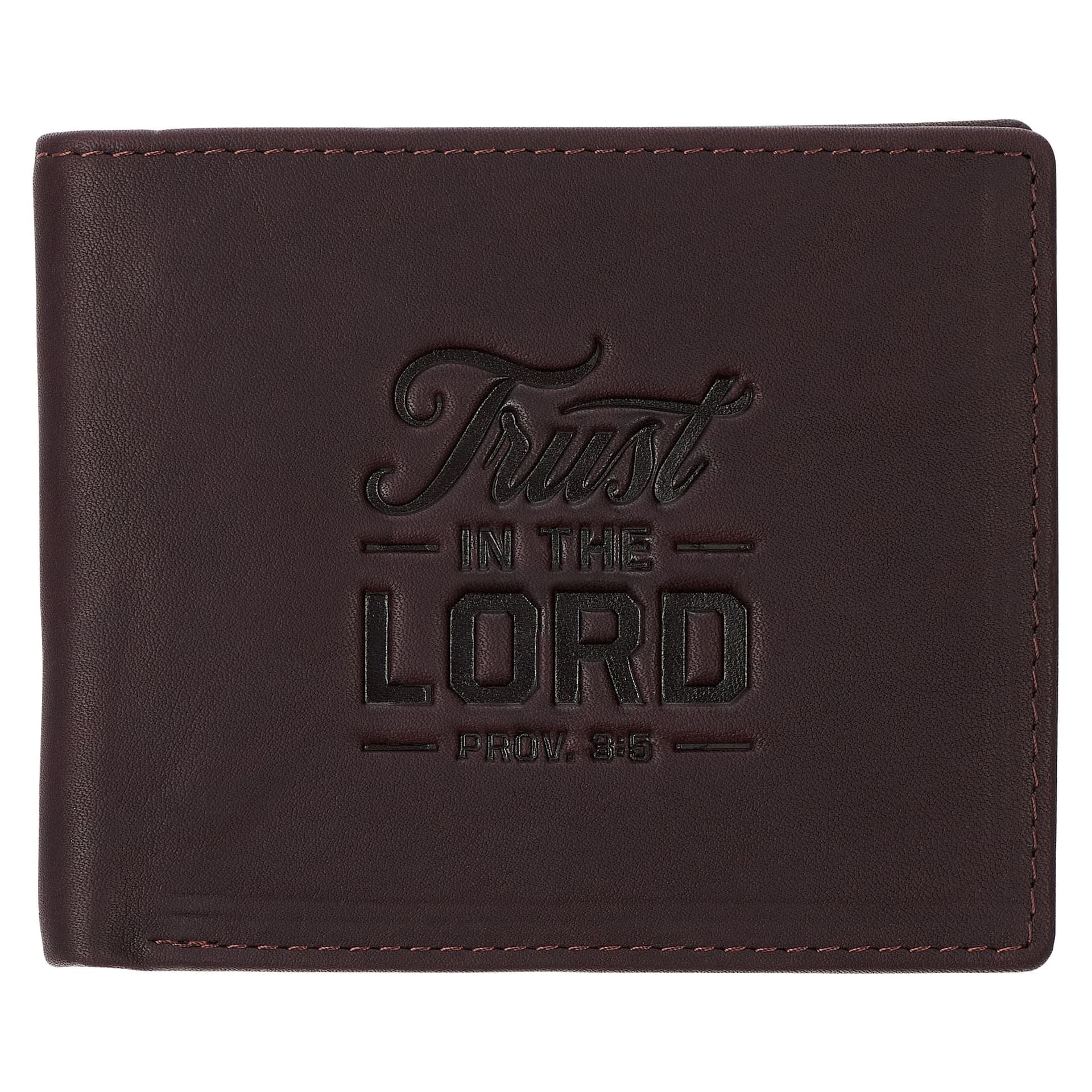 Wallet Leather Brown Trust in the Lord Prov 3:5 - 1