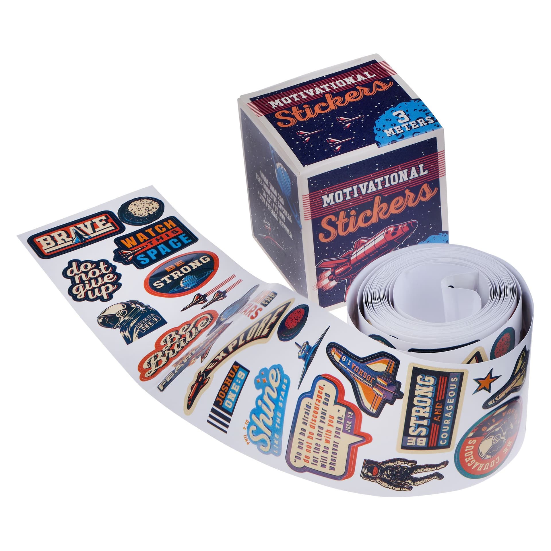 Sticker Roll Motivational Strong & Courageous Josh 1:9 - 2