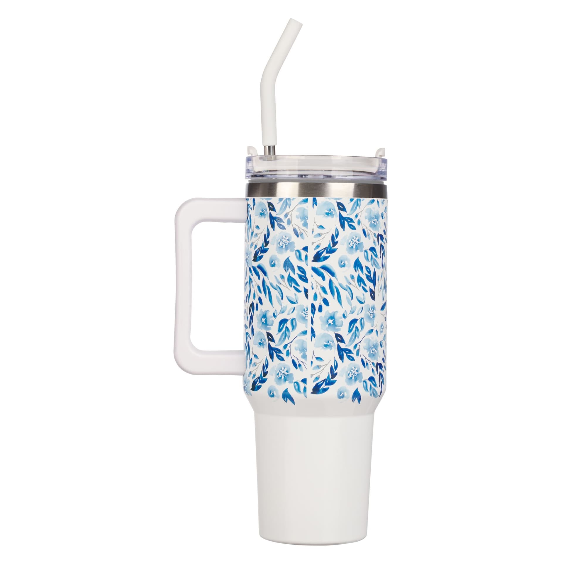 Tumbler straw SS Blue Floral Trust Prov 3:5 - 2