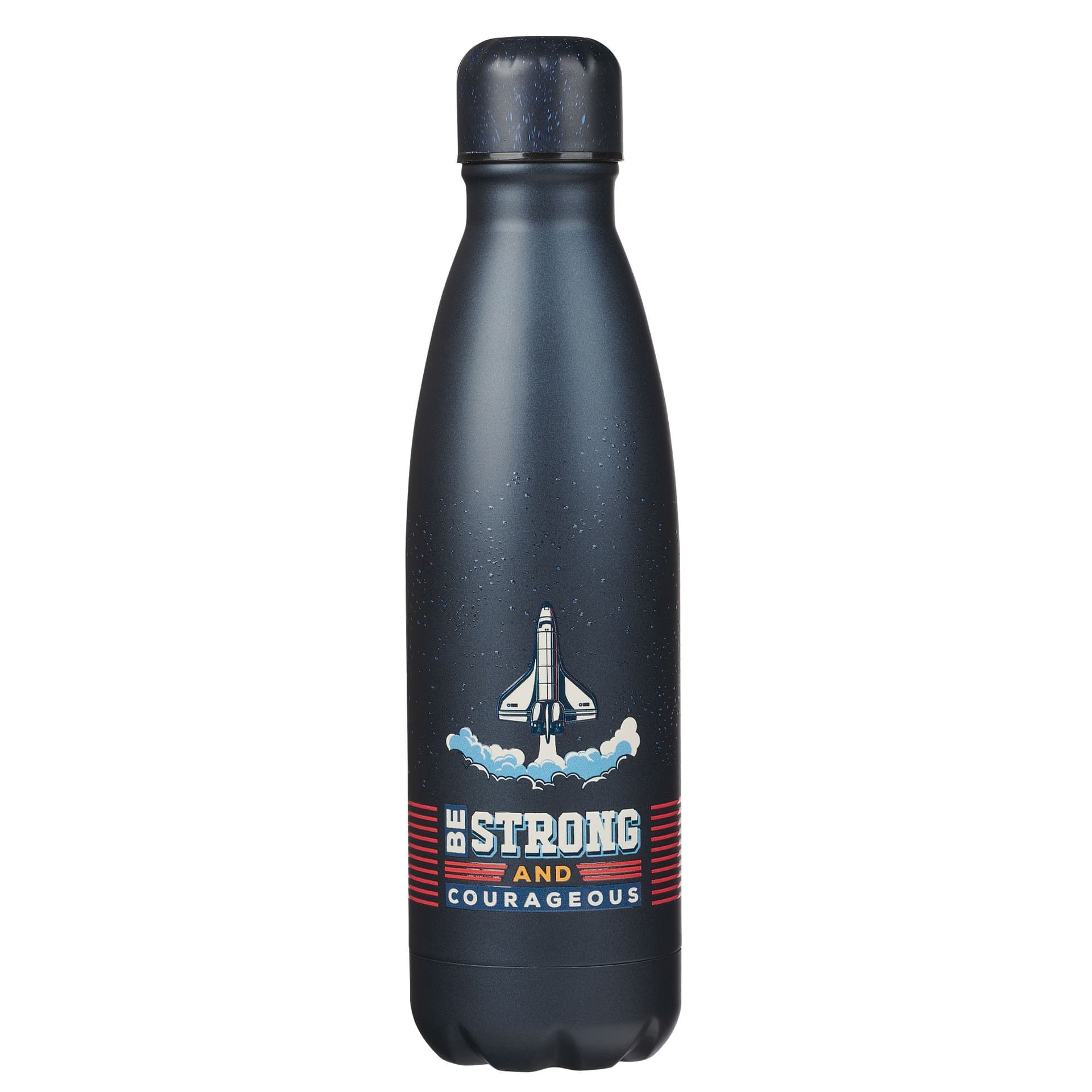 Water Bottle SS Navy Strong and Courageous Josh 1: - 2