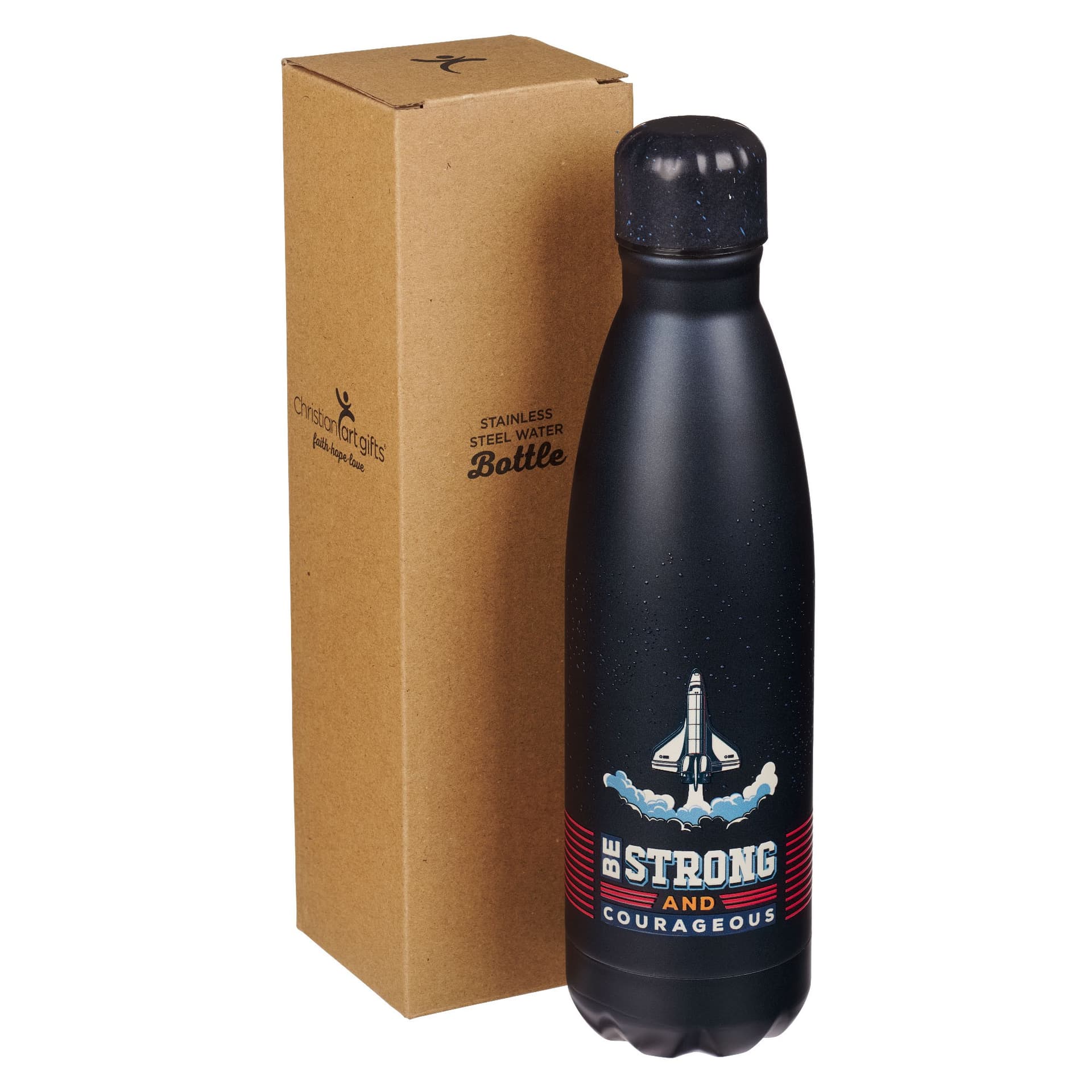 Water Bottle SS Navy Strong and Courageous Josh 1: - 5