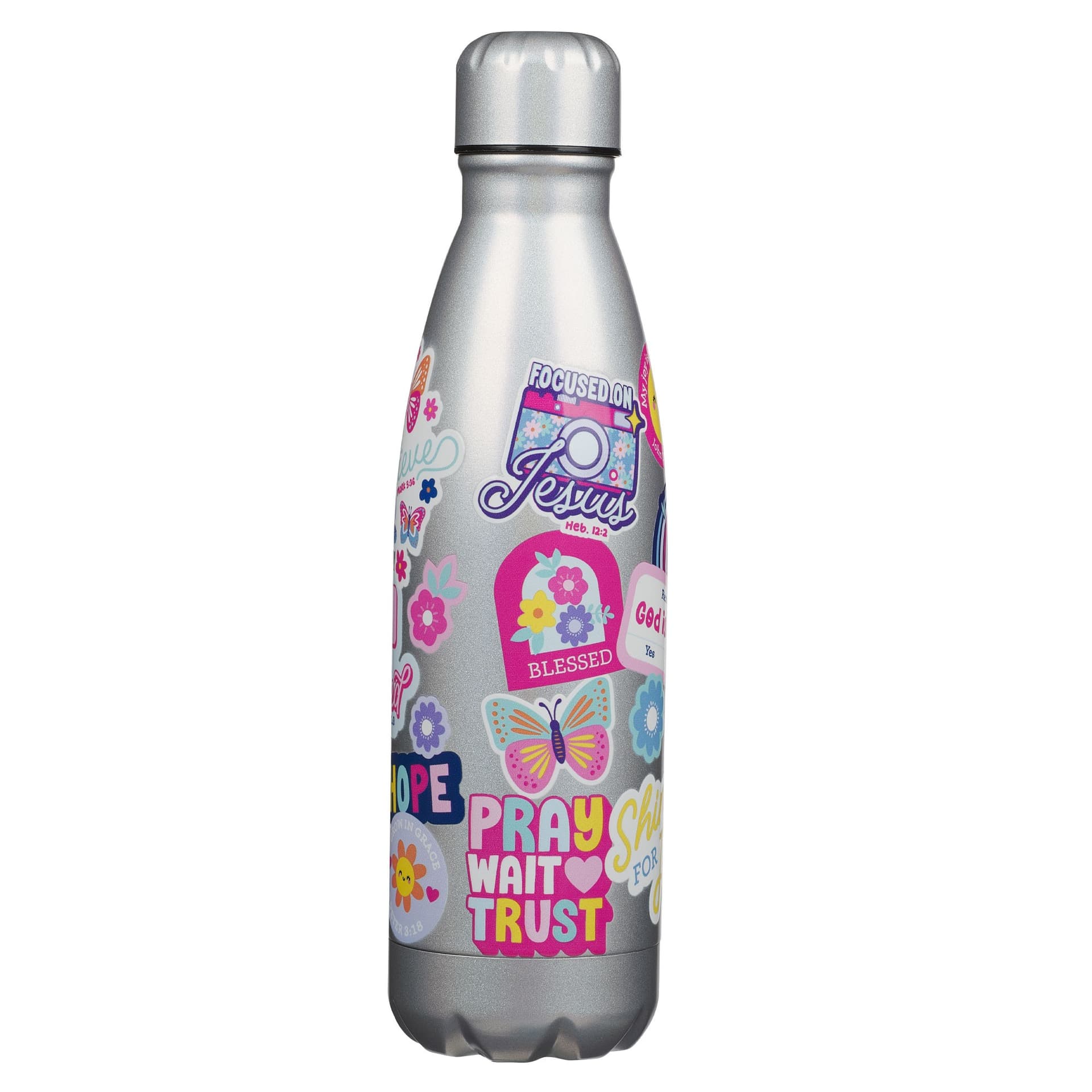 WATER BOTTLE SS SILVER SHINE FOR JESUS MATT 5:16 - 4