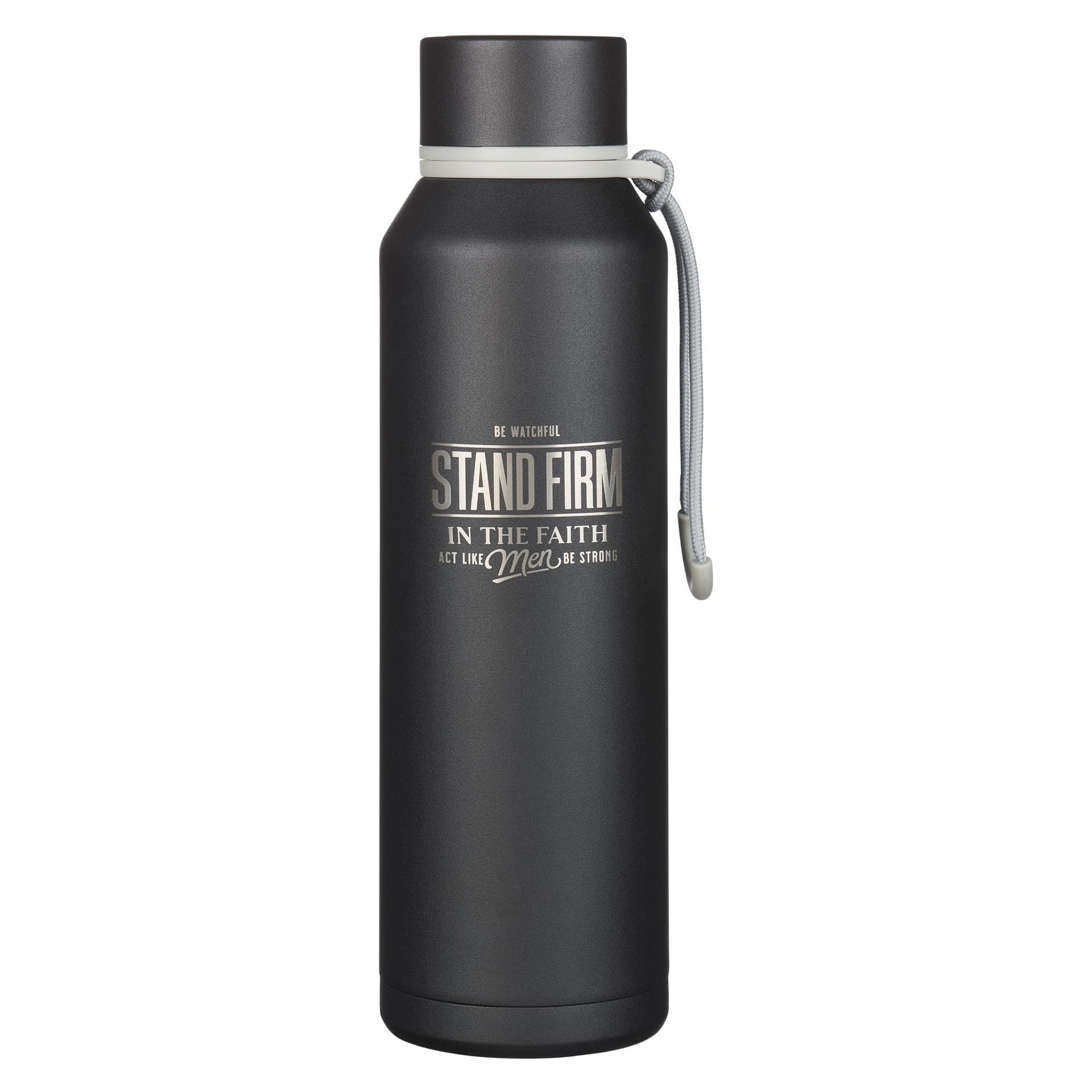 Water Bottle SS Black Stand Firm 1 Cor 16:13 - 1