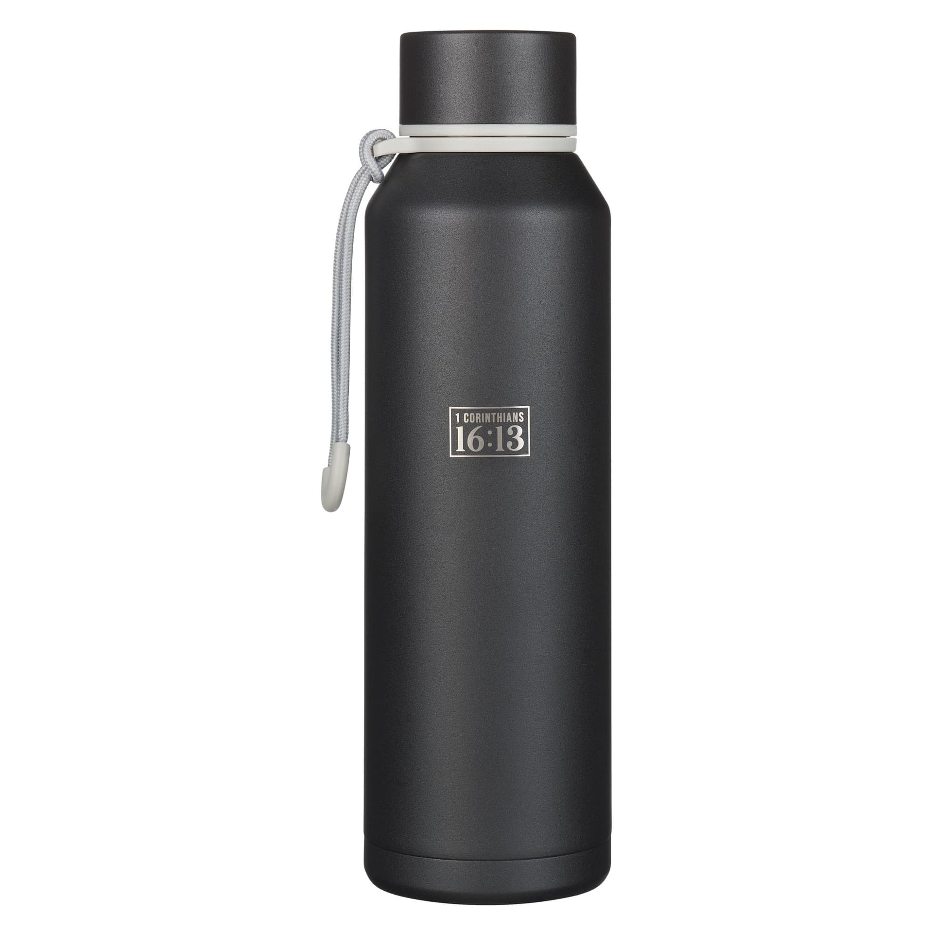 Water Bottle SS Black Stand Firm 1 Cor 16:13 - 3