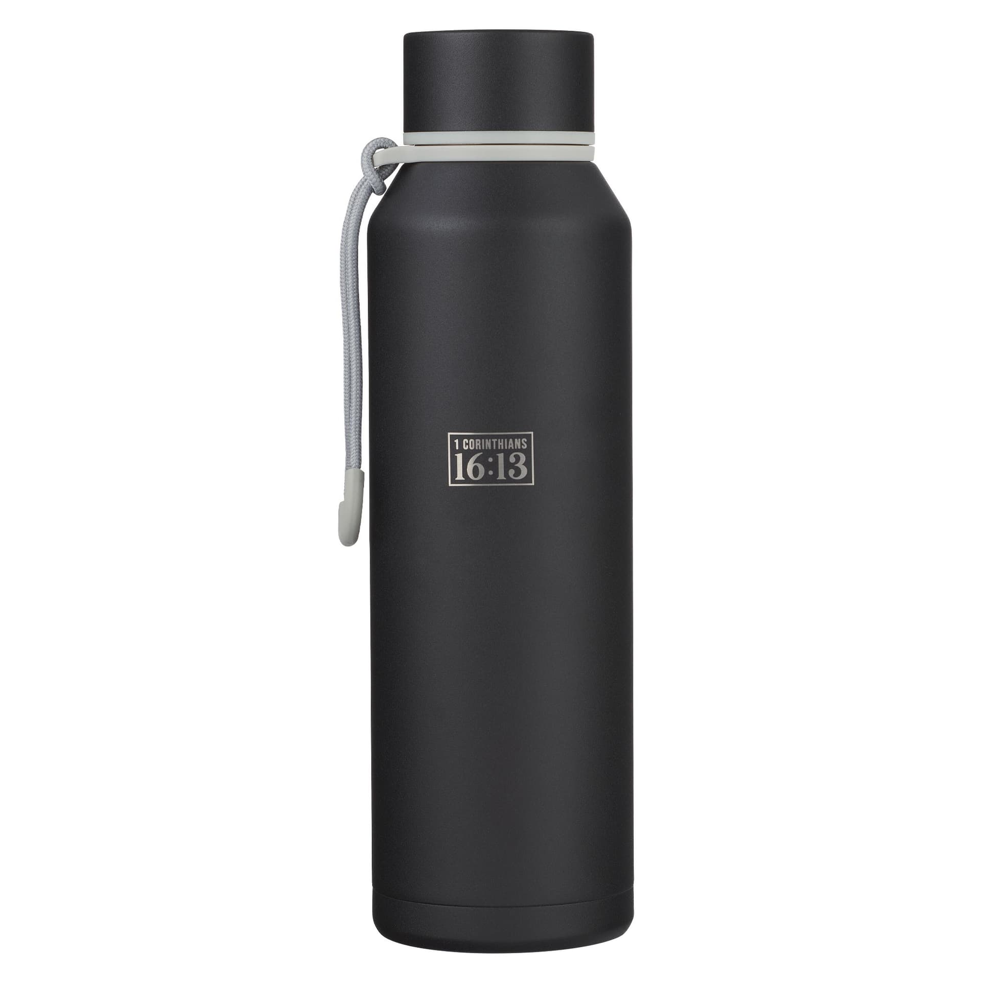 Water Bottle SS Black Stand Firm 1 Cor 16:13 - 4