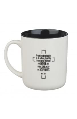 Mug White/Black Jesus Badge Matt 28:19 thumbnail 2