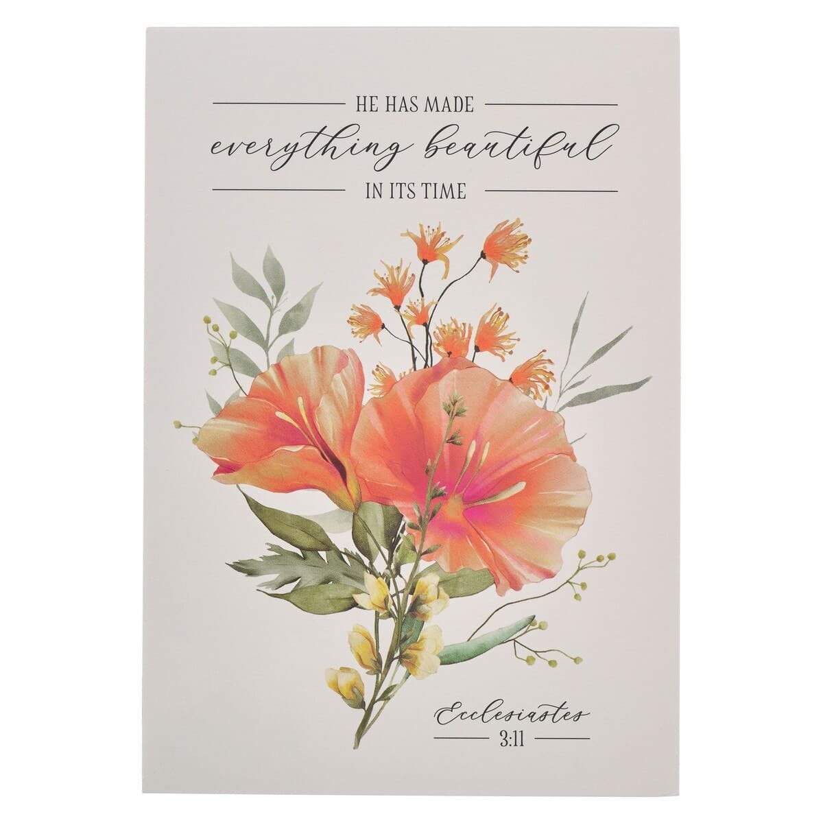 Everything Beautiful Orange Floral Notepad Ecclesiastes 3:11 - 1
