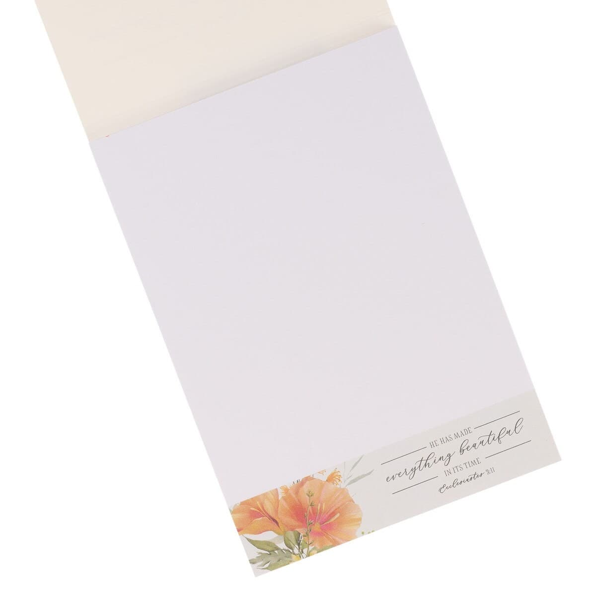 Everything Beautiful Orange Floral Notepad Ecclesiastes 3:11 - 2