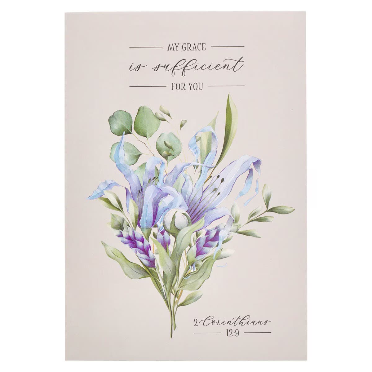 My Grace is Sufficient Lilac Floral Notepad 2 Corinthians 12:9 - 1