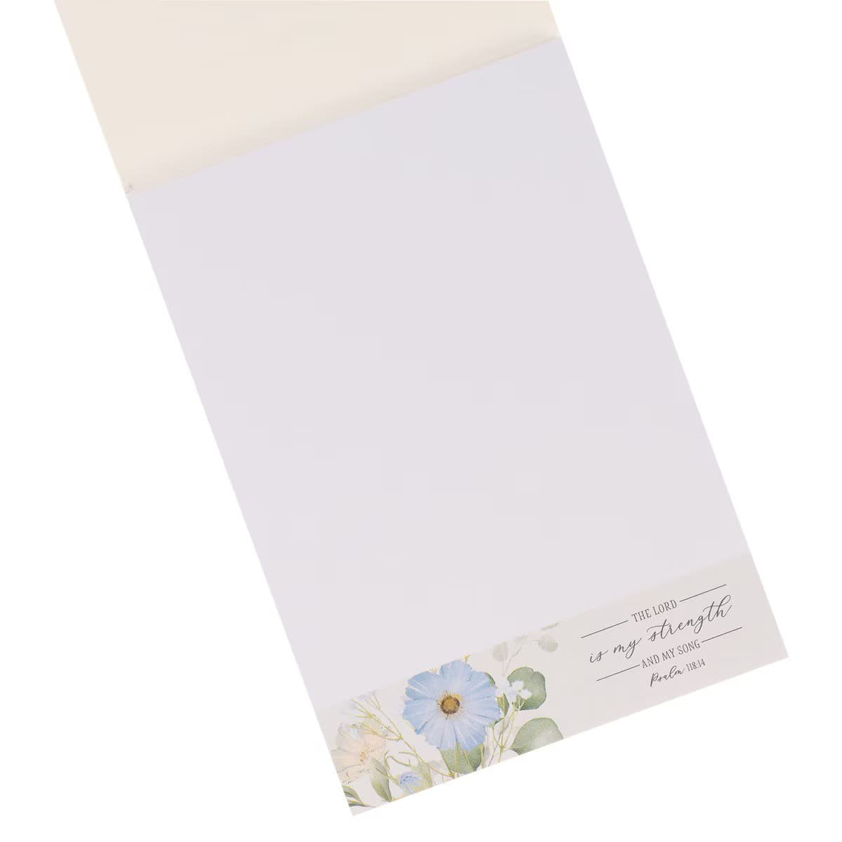 My Strength and My Song Blue Floral Notepad Psalm 118:14 - 2