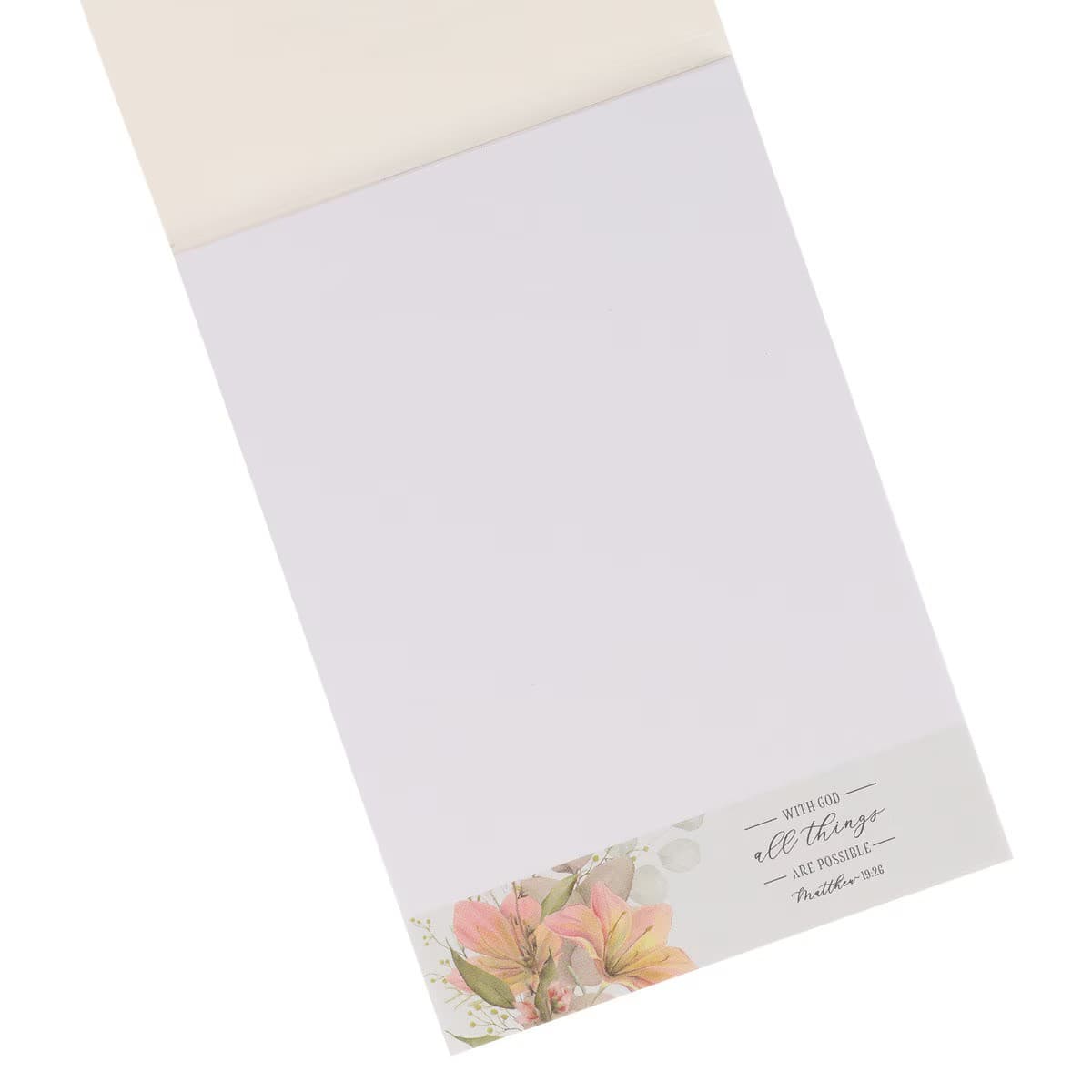 All Things are Possible Blue Floral Notepad Matthew 19:26 - 2