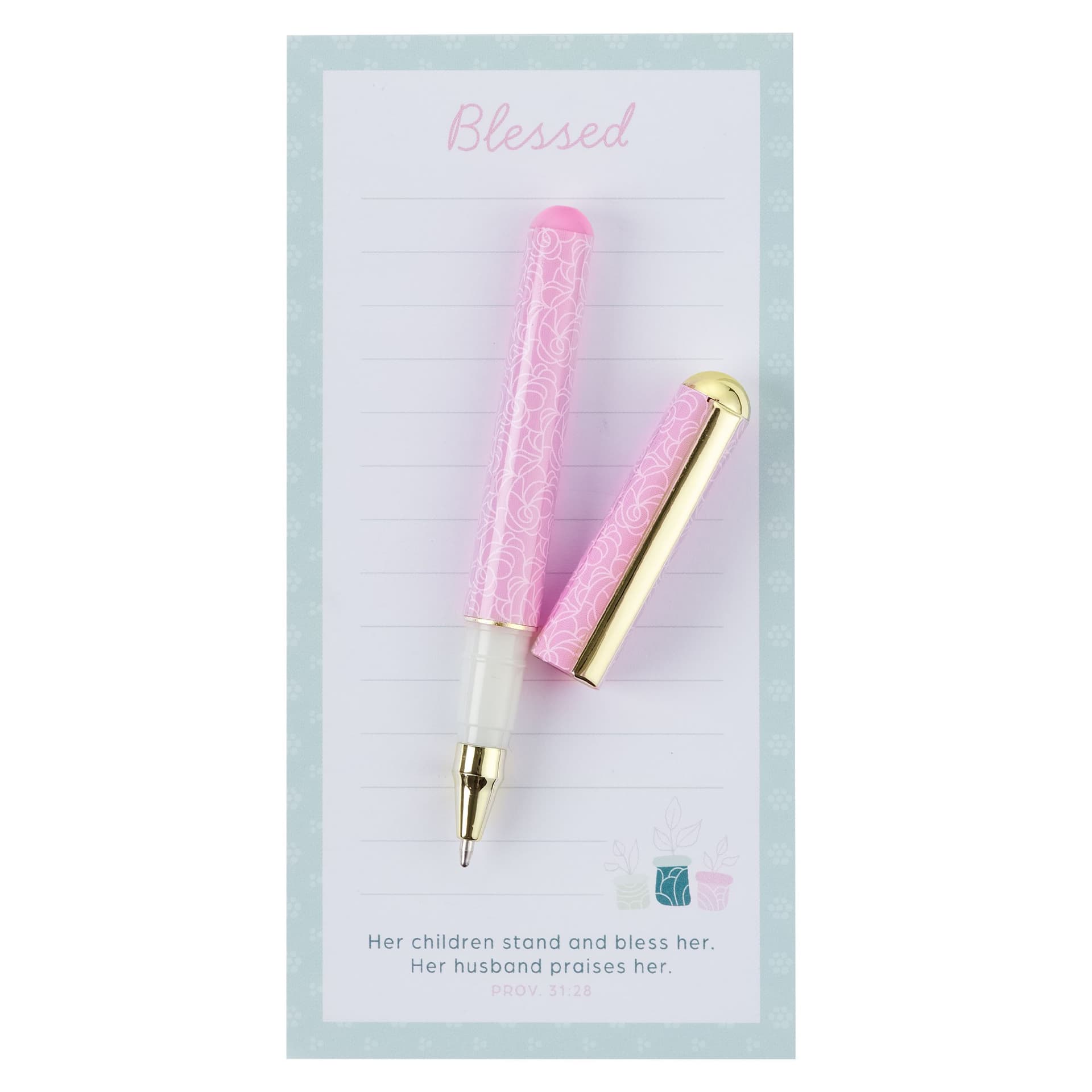 Magnetic Notepad w/pen Blessed Prov 31:28 - 3
