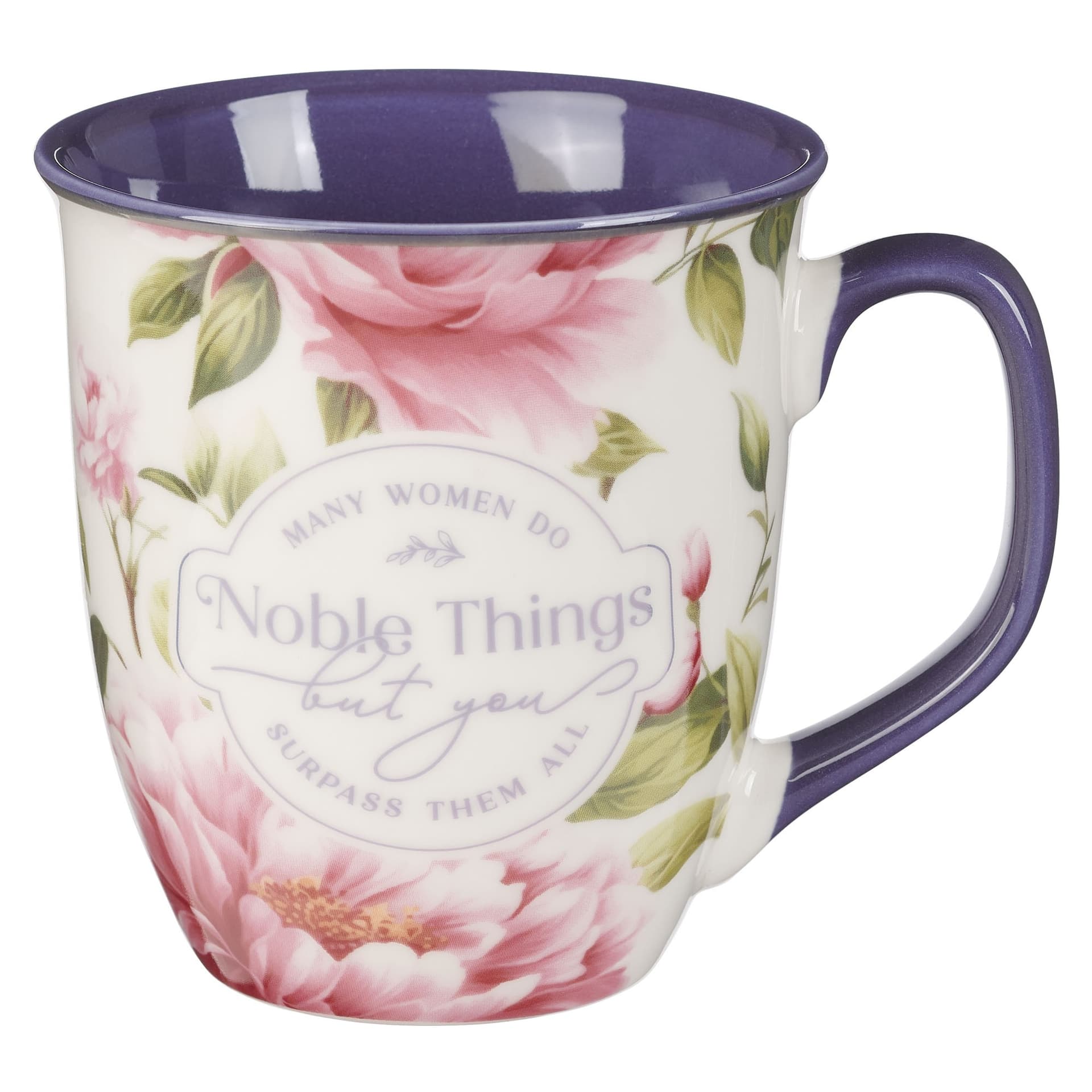 MUG PINK FLORAL NOBLE THINGS PROV 31:29 - 1