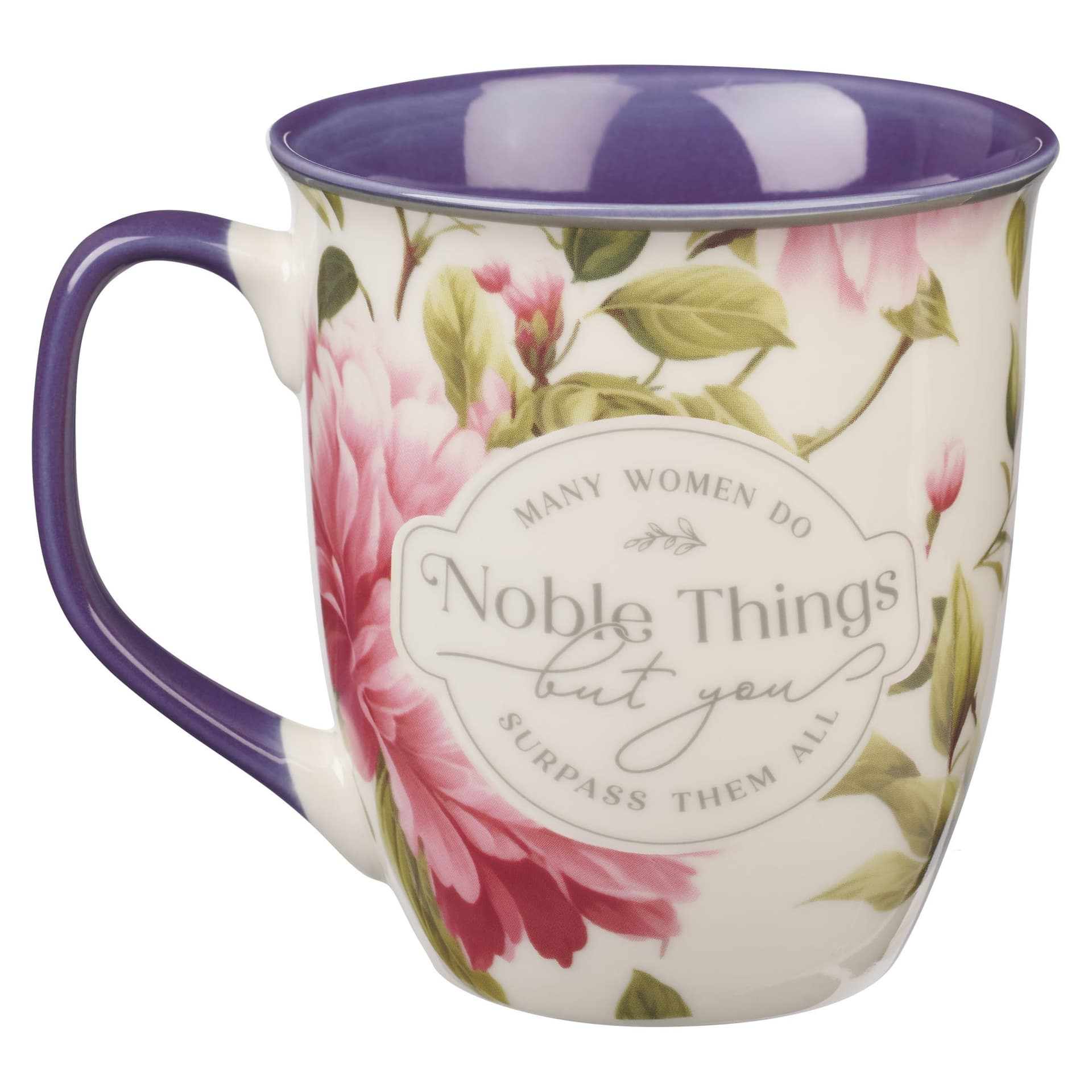 MUG PINK FLORAL NOBLE THINGS PROV 31:29 - 2