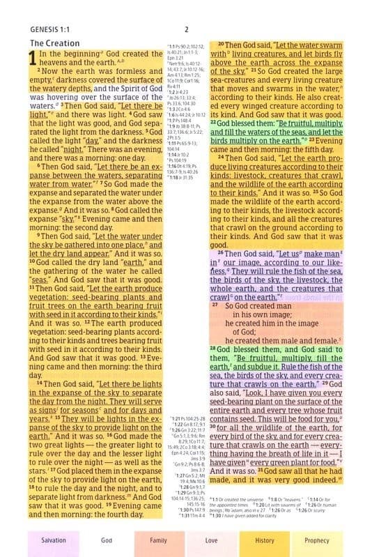 CSB Rainbow Study Bible Navy LeatherTouch - 3