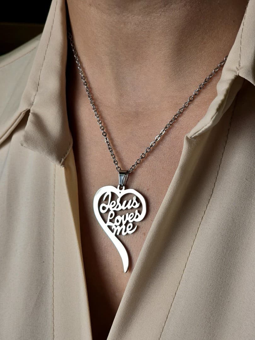 JESUS LOVES ME HEART NECKLACE - 1
