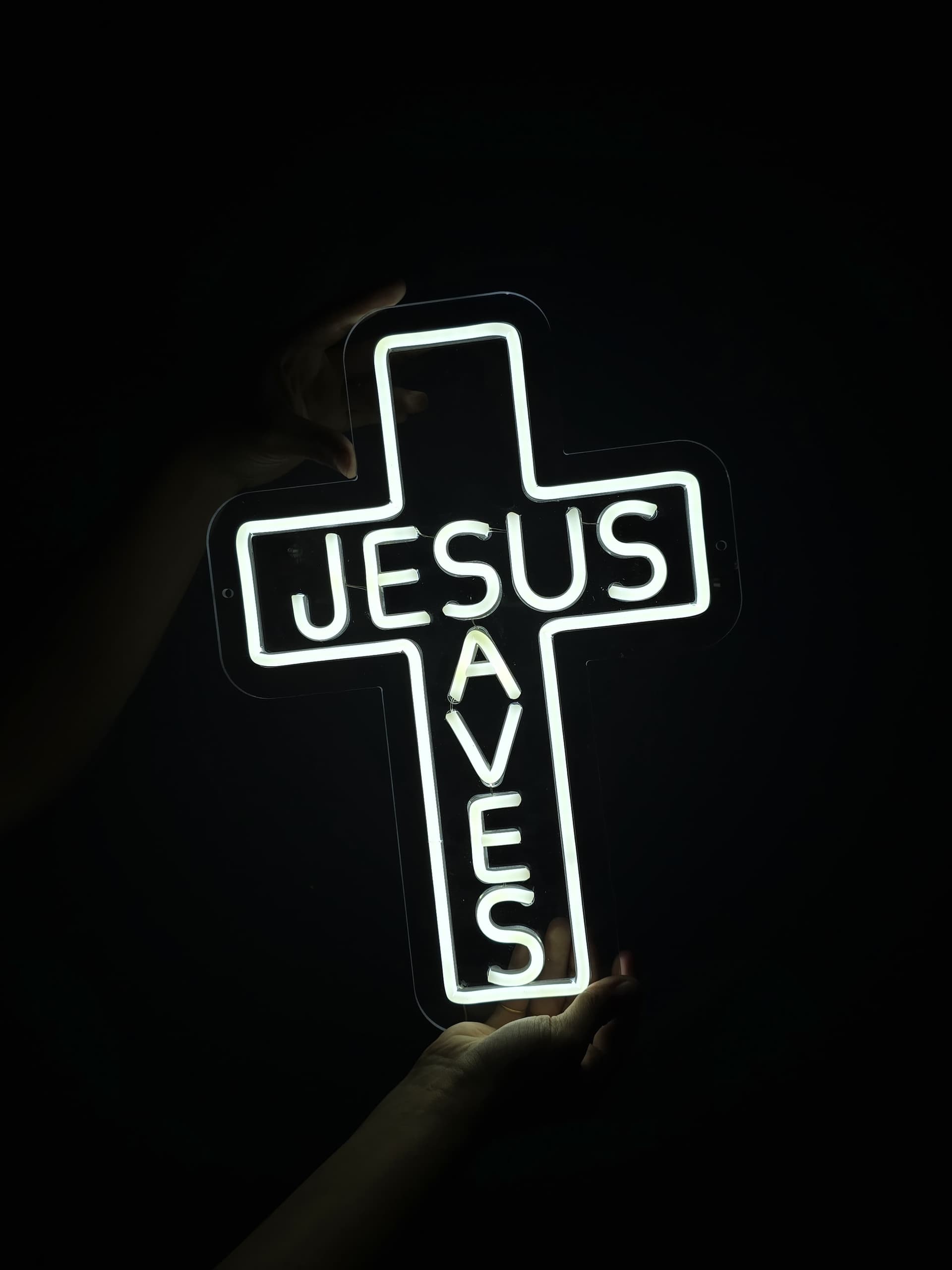 JESUS SAVES CROSS NEON LED LIGHT - 2