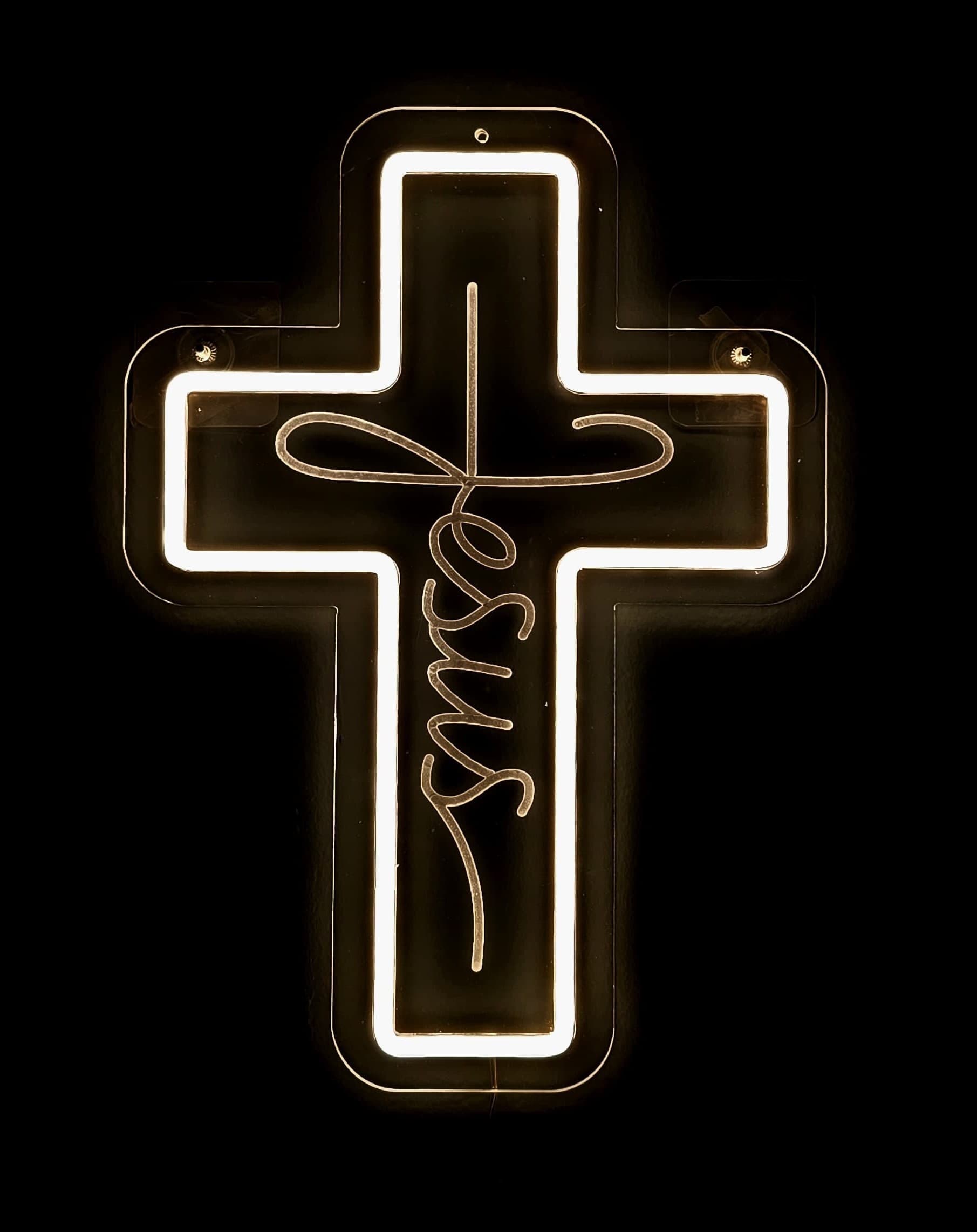 JESUS CROSS NEON LED LIGHT - 1