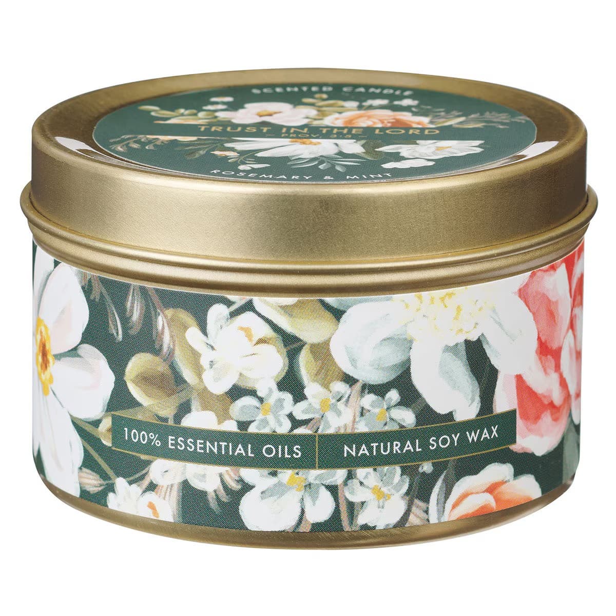 Trust in the Lord Rosemary and Mint Candle in a Tin - 1