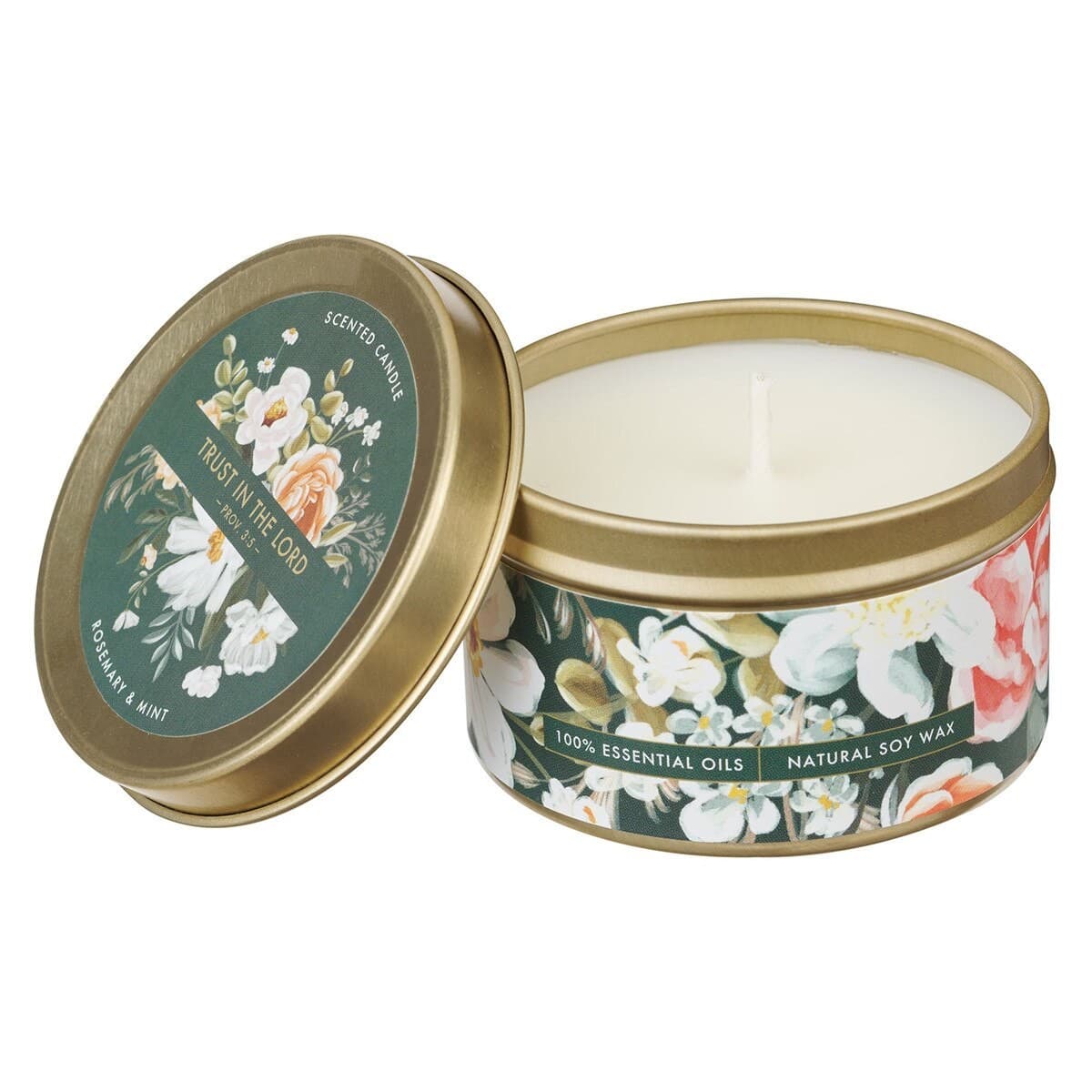 Trust in the Lord Rosemary and Mint Candle in a Tin - 3