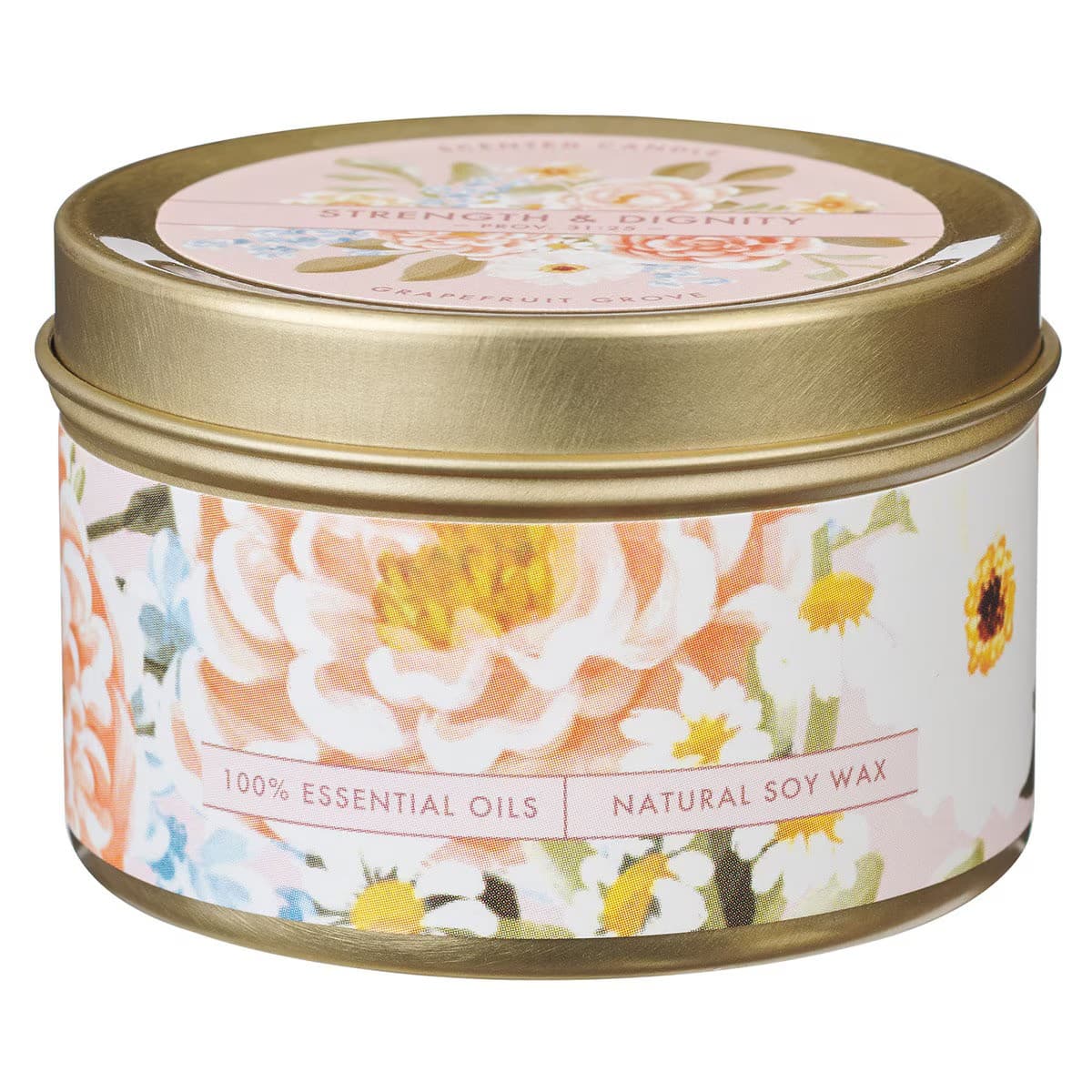 Strength and Dignity Grapefruit Grove Candle in a Tin - 1