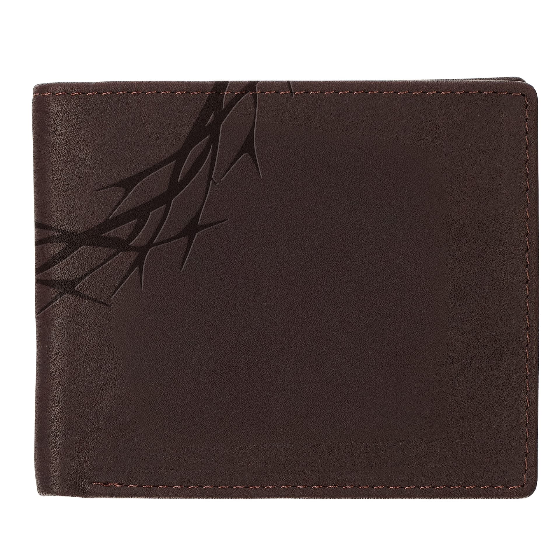 WALLET LEATHER BROWN CROWN OF THORNS/AMAZING GRACE
