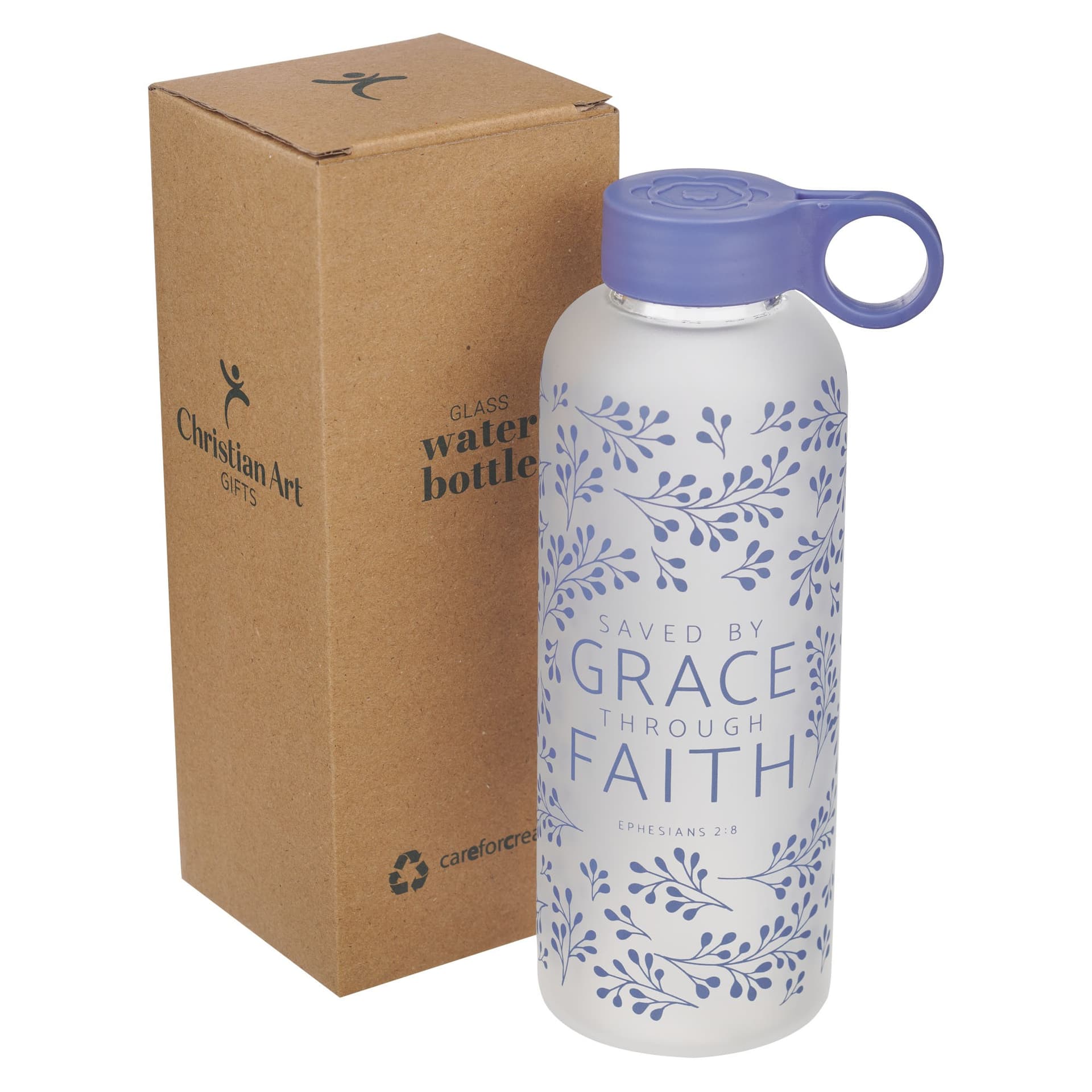 WATER BOTTLE GLASS SAVED BY GRACE EPH 2:8 - 3