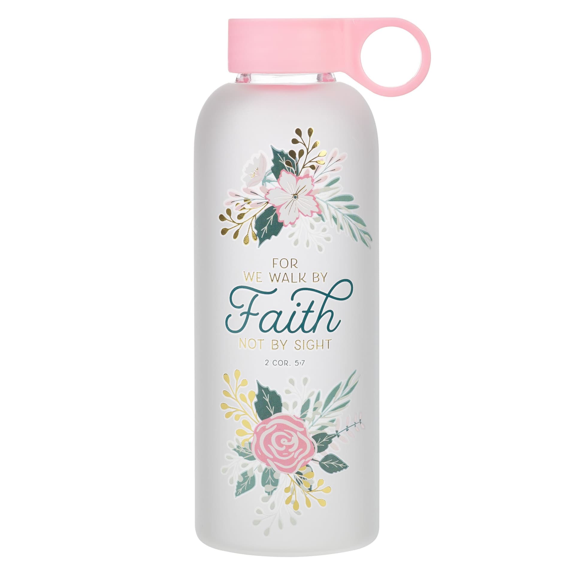WATER BOTTLE GLASS WALK BY FAITH 2 COR 5:7 - 1