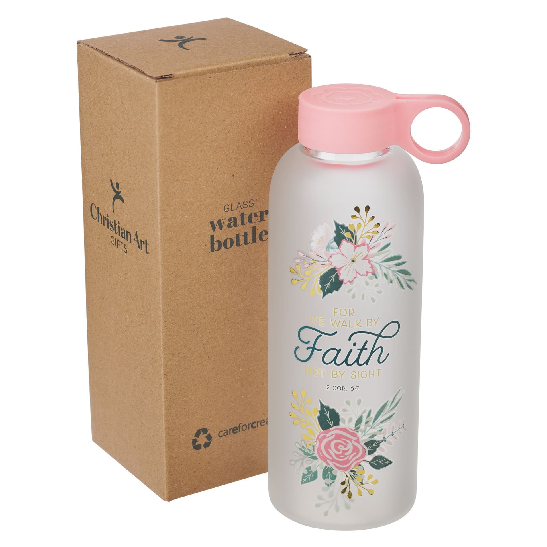 WATER BOTTLE GLASS WALK BY FAITH 2 COR 5:7 - 3