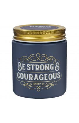 Glass Candle Screw Top Lid Navy Strong & Courageous thumbnail 1
