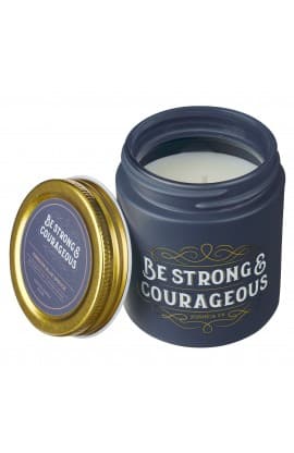 Glass Candle Screw Top Lid Navy Strong & Courageous thumbnail 3