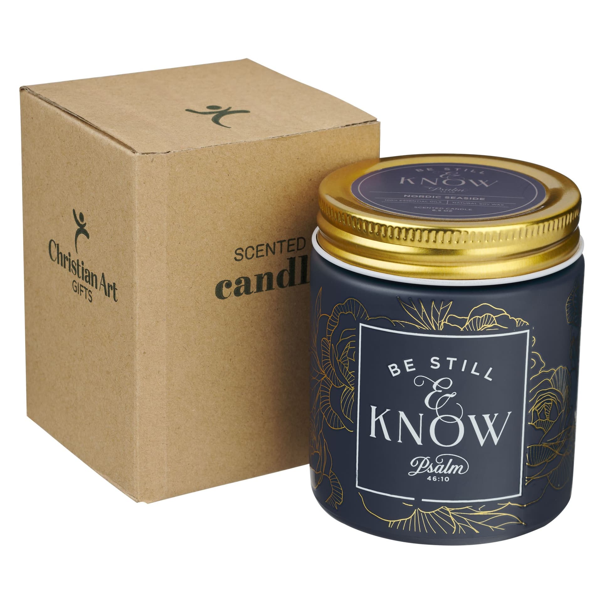 Glass Candle Screw Top Lid Navy Be Still - 4