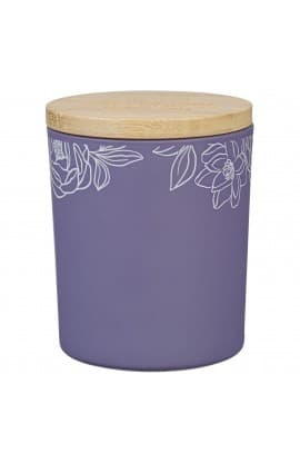 Glass Candle Bamboo Lid Purple No Fear thumbnail 2