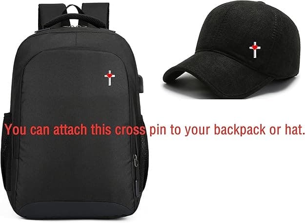 RED HEART CROSS PIN - 3