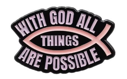 WITH GOD FISH METAL PIN - 1