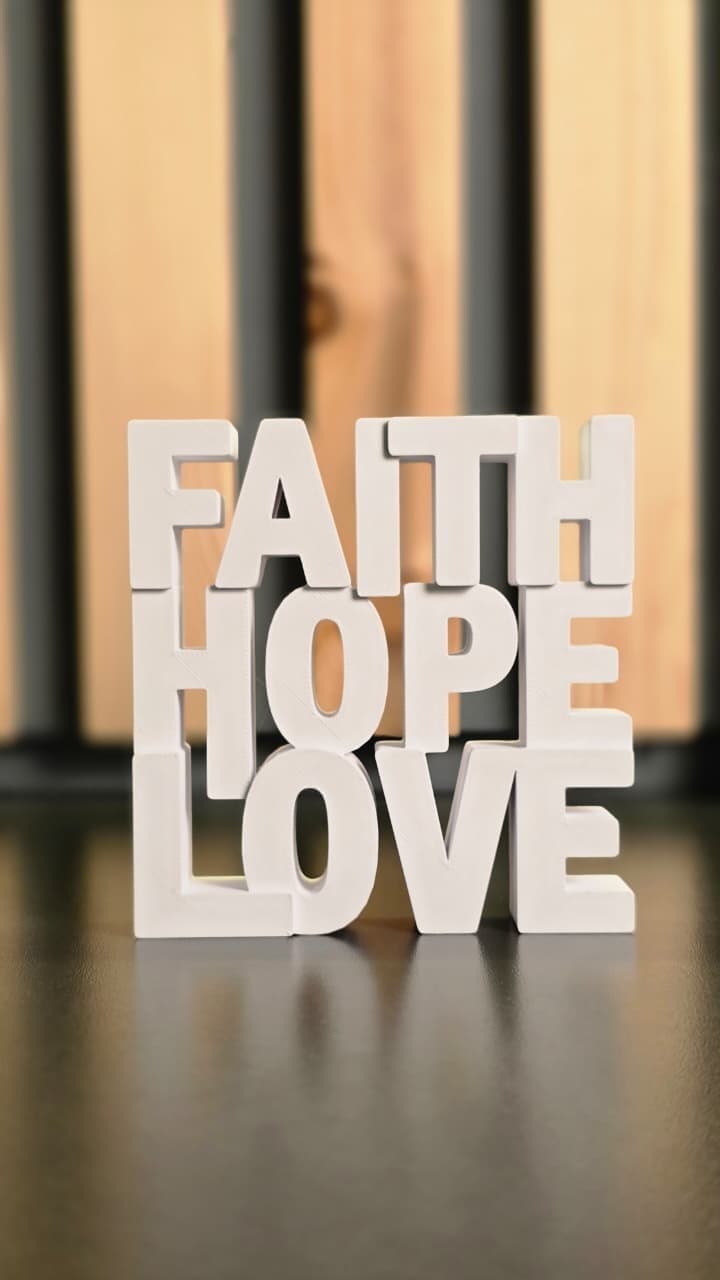 FAITH HOPE LOVE WPRD ART LARGE - 1